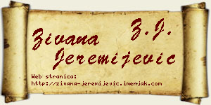 Živana Jeremijević vizit kartica
